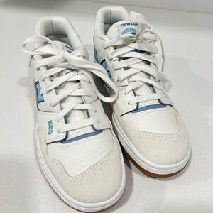 New Balance Cream and Blue Sneakers